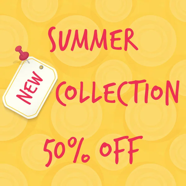 Vektor Illustration der neuen Sommerkollektion Verkauf auf dem gelben Hintergrund. — Stockvektor