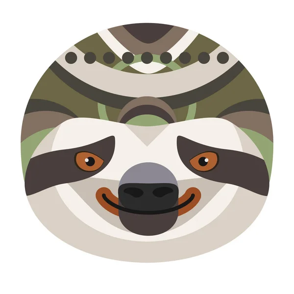 Logo de Sloth Head. Emblème décoratif vectoriel . — Image vectorielle