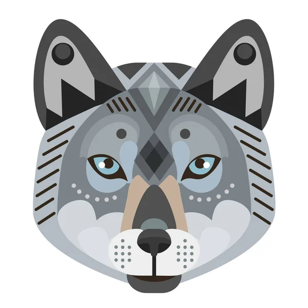 Logo van Wolf kop. Vector decoratieve embleem. — Stockvector