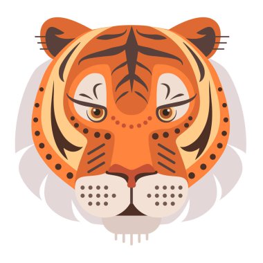 Tiger Logo kafa. Vektör dekoratif amblemi.