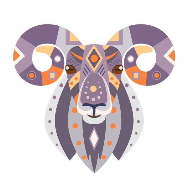 Logotipo Ram Head. Vector de cabra emblema decorativo . — Vector de stock