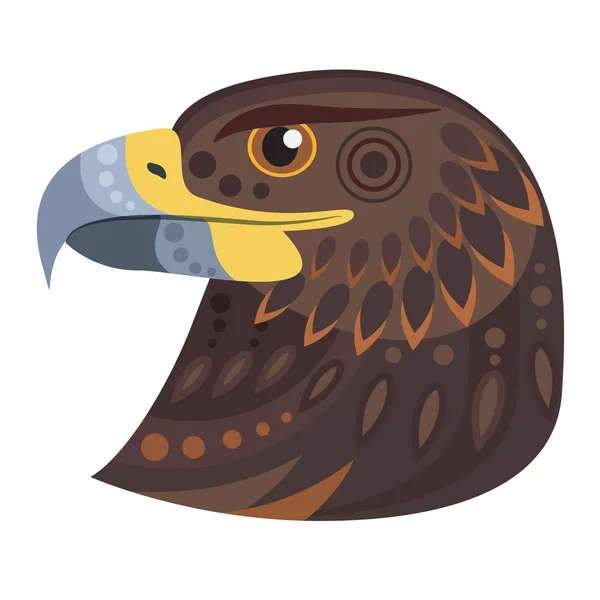 Logo de cabeza de águila oscura. Emblema decorativo vectorial . — Vector de stock