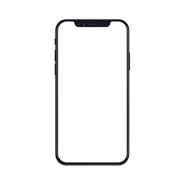 Mockup celular smartphone isolado no fundo branco com tela em branco. Ilustração vetorial realista . — Vetor de Stock