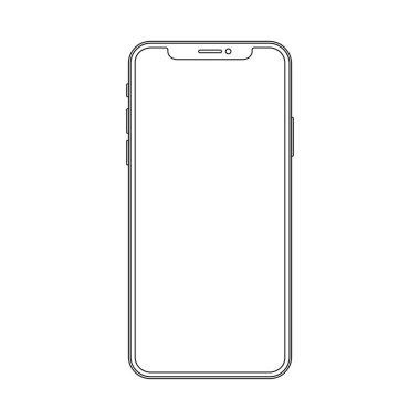 Çizim için modern smartphone anahat. Zarif ince inme satır stil tasarım.