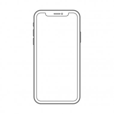 Çizim için modern smartphone anahat. Zarif ince inme satır stil tasarım.