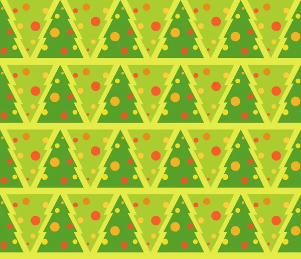 Ilustración plana vectorial de abeto decorado para el patrón sin costuras de Navidad . — Vector de stock