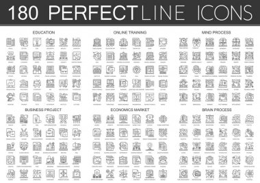 180 anahat mini kavramı Infographic sembol simgeler eğitim, online eğitim, zihin süreci, İş Projesi, ekonomi piyasa, beyin sürecinin