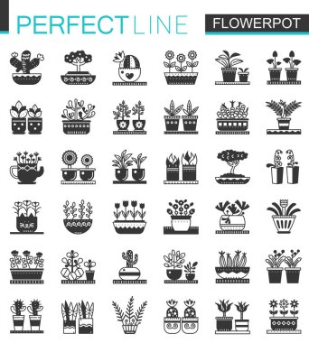 Vektör Çiçeklik klasik siyah kavramı Icons set