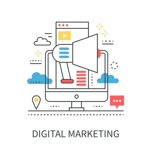 Marketing digitale concetto vettoriale moderno — Vettoriale Stock