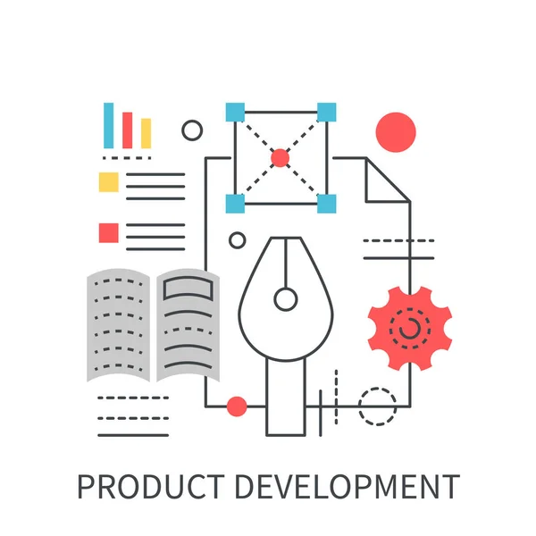 Ontwikkeling productconcept. — Stockvector