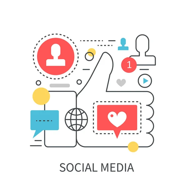 Koncepcja wektor nowoczesnych mediów społecznościowych — Wektor stockowy