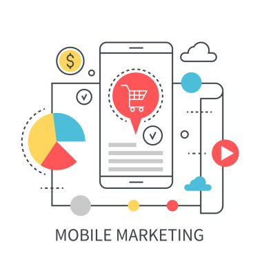 Mobil pazarlama kavramı.