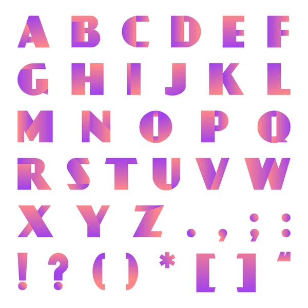 Креативний сучасний яскравий градієнтний шрифт. Векторний алфавіт з помаранчевими фіолетовими градієнтними літерами . — стоковий вектор
