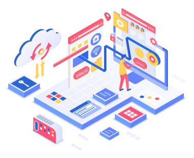 Seo biyometrik vektör illüstrasyonu