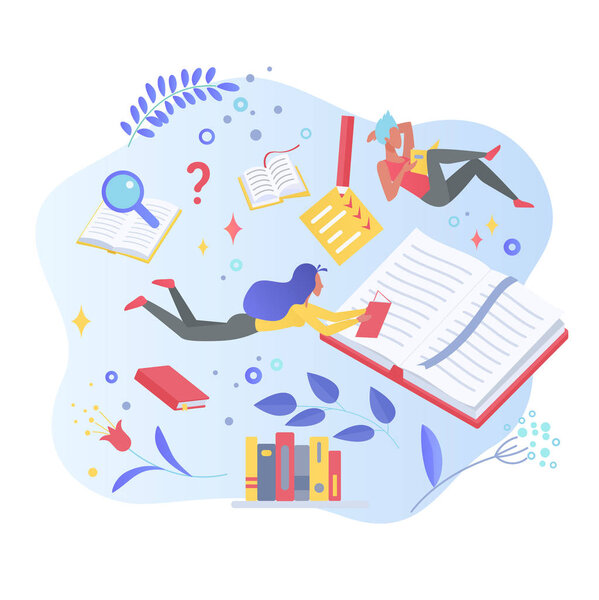 Иллюстрация плоских векторных книг
