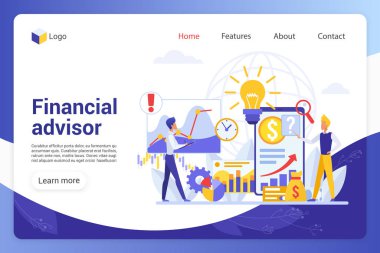 Finansal danışman iniş sayfası şablonu