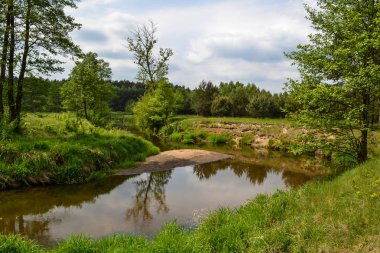 Aralarında sallayarak küçük bir nehir