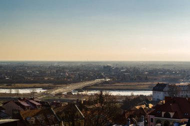 Polonya 'nın Sandomierz kentinin panoraması.