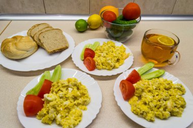 Scrambled eggs for breakfast