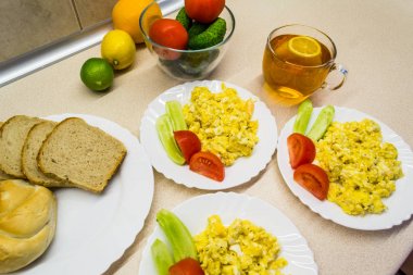 Scrambled eggs for breakfast