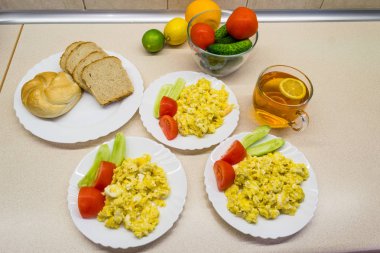 Scrambled eggs for breakfast