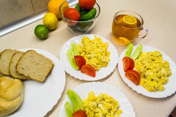 Scrambled eggs for breakfast