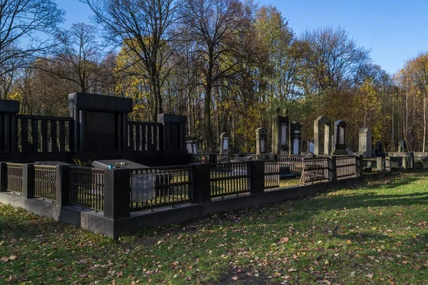 Историческое еврейское кладбище в городе Лодзь, Польша — стоковое фото