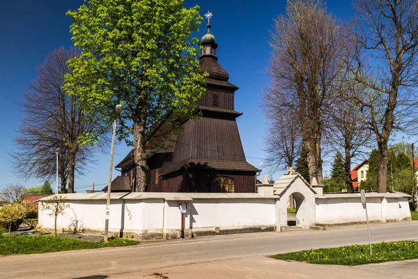 Träkyrka Det Byn Barwad Dolny Polen — Stockfoto