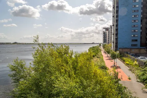 Bahía Cardiff Área Agua Creada Por Presa Cardiff Sur Cardiff — Foto de Stock