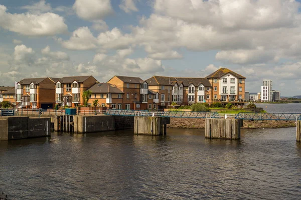 Bahía Cardiff Área Agua Creada Por Presa Cardiff Sur Cardiff — Foto de Stock