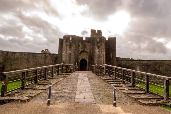 Замок Кэрфилли Нормандский Замок Расположенный Городе Кэрфилли Южном Уэльсе — стоковое фото