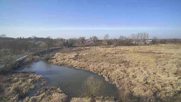 Paysage Centre Pologne Nature Avec Les Infrastructures Une Petite Ville — Photo