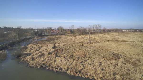 Paysage Centre Pologne Nature Avec Les Infrastructures Une Petite Ville — Photo