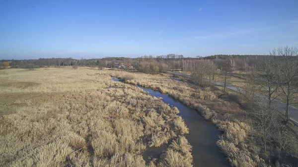 Paisaje Del Centro Polonia Naturaleza Junto Con Infraestructura Una Pequeña — Foto de Stock