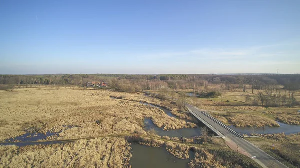 Paisaje Del Centro Polonia Naturaleza Junto Con Infraestructura Una Pequeña — Foto de Stock