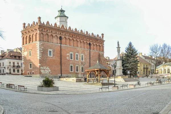 Eski Sandomierz Şehrindeki Eski Kasaba Polonya 2020 — Stok fotoğraf