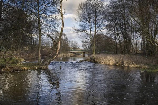 Most Divoké Řece Grabii Středním Polsku — Stock fotografie