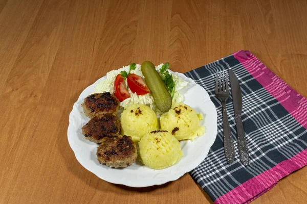 Chuletas Picadas Como Plato Principal Para Cena — Foto de Stock