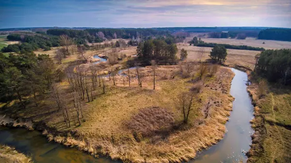 Walk Wild River Grabia Poland — Stock Photo, Image