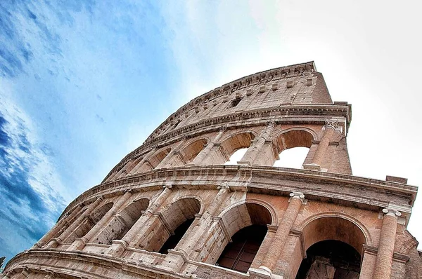 Corona Virus Colosseum Het Centrum Van Rome Coronavirus Waarschuwingsbord Colosseum — Stockfoto