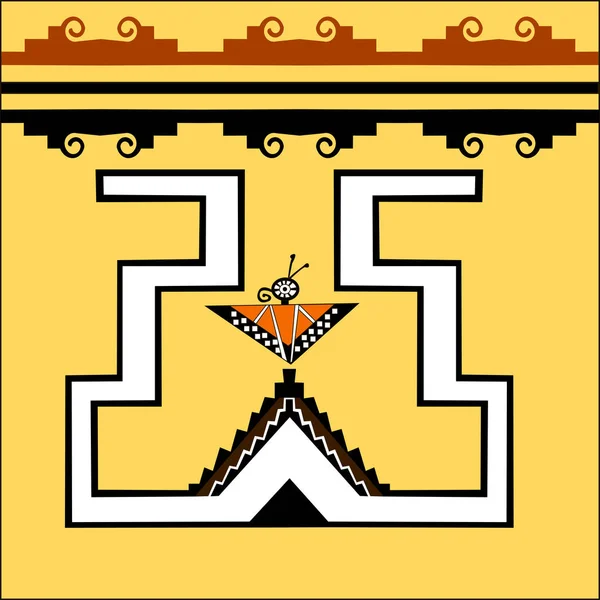 Ethnic Patterns Native Americans Aztec Inca Maya Alaska Indians México — Vector de stock