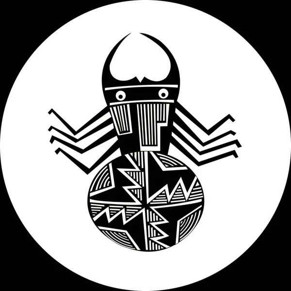 Spider Ethnic Patterns Native Americans Aztec Inca Maya Alaska Indians — Image vectorielle