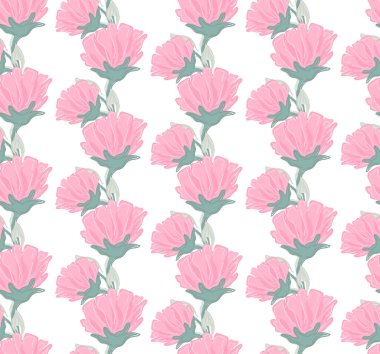 Çiçek seamless modeli. Elle çizilmiş yaratıcı çiçek. Çiçeği ile renkli sanatsal arka plan