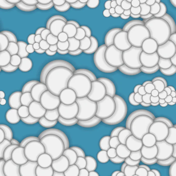 Modèle sans couture avec des nuages. Formes rondes convexes. Le ciel printanier. Nuageux — Image vectorielle