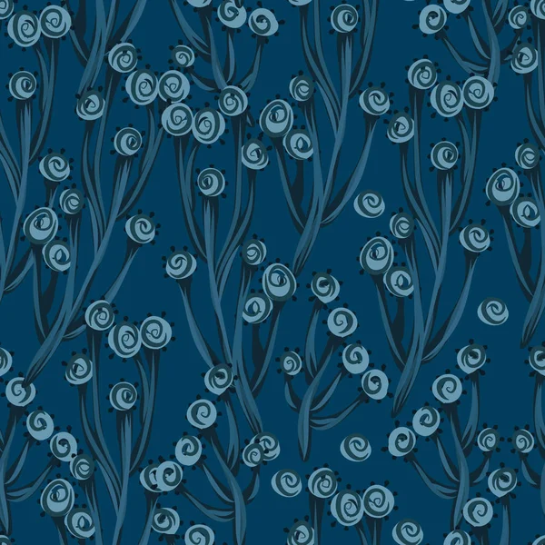 Florales nahtloses Muster. handgezeichnete kreative Blumen oder Bäume. farbenfroher künstlerischer Hintergrund. abstraktes Kraut — Stockvektor