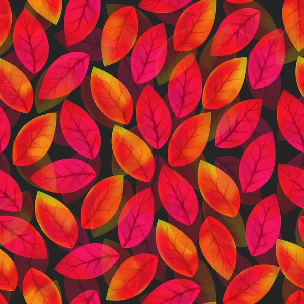 Modello floreale senza cuciture con foglie cadute. Autunno. Caduta delle foglie. Sfondo artistico colorato — Vettoriale Stock
