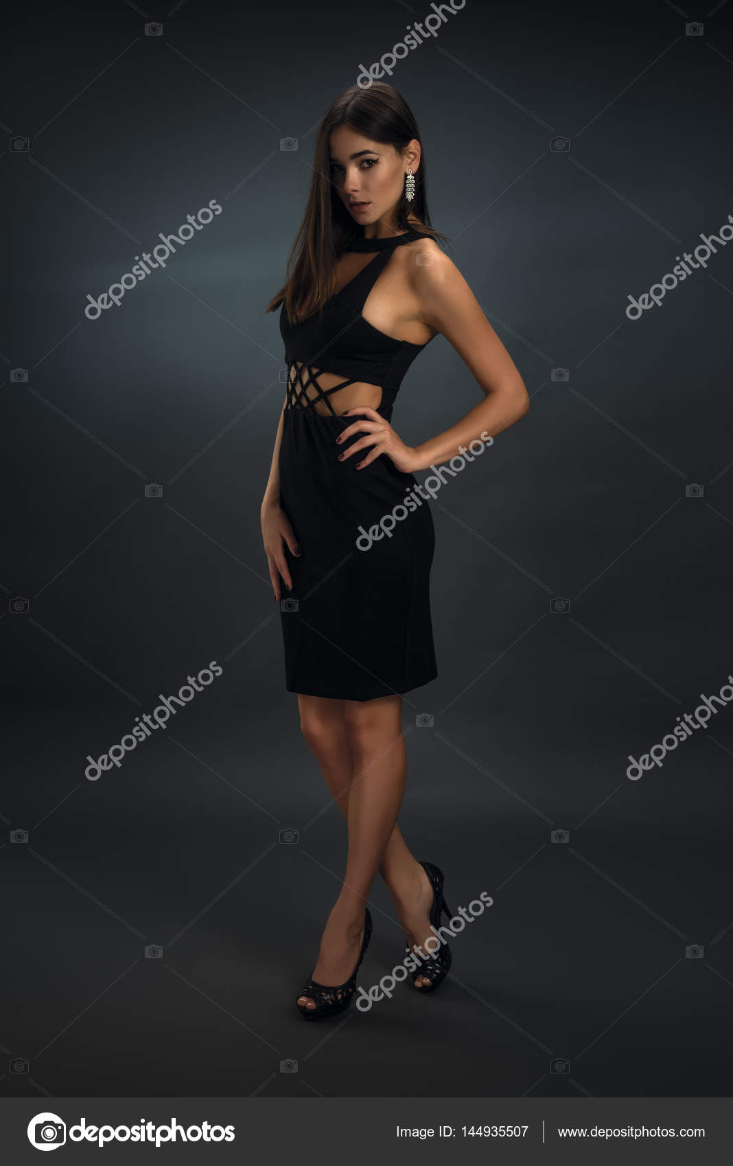sexy girl black dress