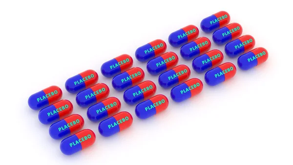 Pastillas de placebo. 3d. Drogas. Medicina . —  Fotos de Stock