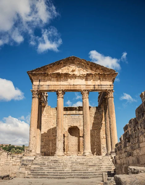 Roman Capitol. Ruina. Tunezja, Dougga. — Zdjęcie stockowe