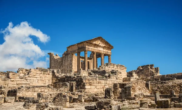 Roman Capitol. Ruina. Tunezja, Dougga. — Zdjęcie stockowe